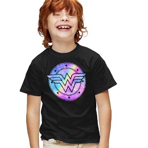 Boys' Short Sleeve Wonder Woman Unicorn Galaxy Wonder T-Shirt - 1 of 4