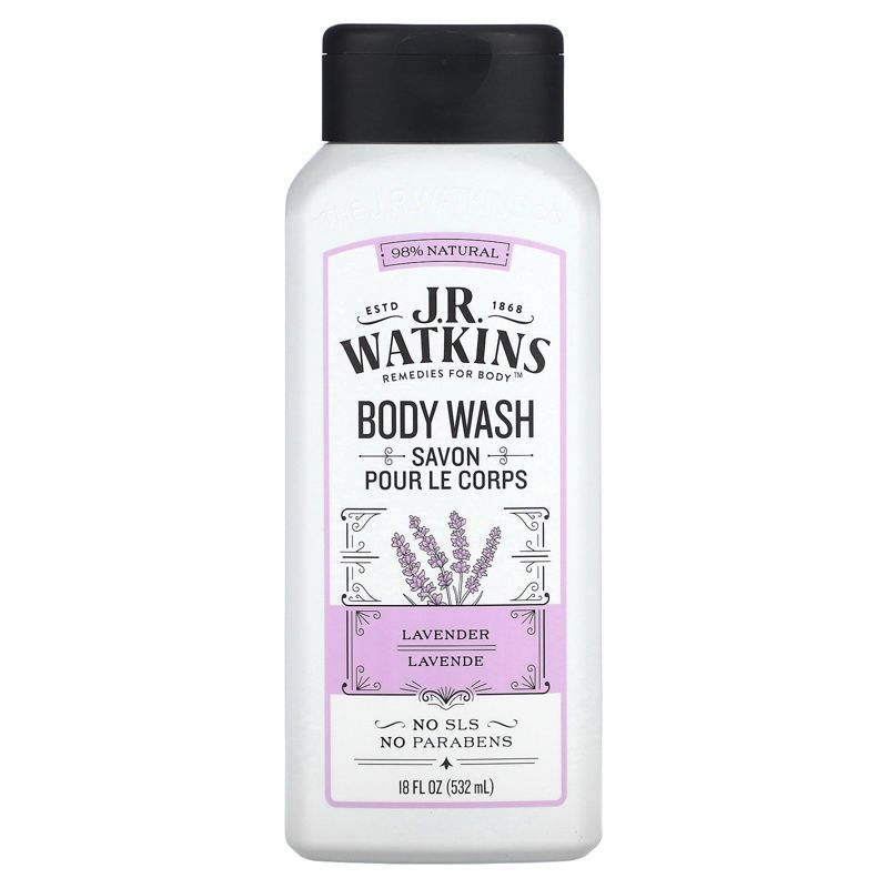 J R Watkins Body Wash, Lavender, 18 fl oz (532 ml), 1 of 3