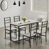 KTMBDW Dining Table Set for 4, 5-Piece Farmhouse Dining Set with 4 Chairs, Mid-Century Modern Dining Table Set for Kitchen, Dining Room - 2 of 4