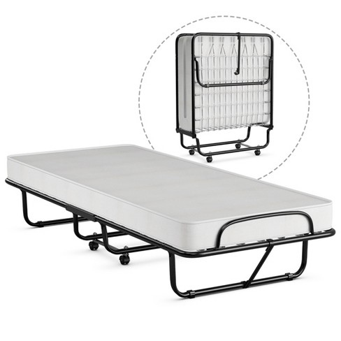 Costway Rollaway Folding Metal Bed Memory Foam Mattress Cot Guest Made In Italy Target