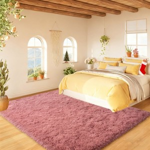 Soft Shag Area Rug 6x9 for Living Room or Bedroom, Fluffy Non-Slip Plush Carpet, Cozy Fuzzy Indoor Rug for Kids Room - 1 of 4