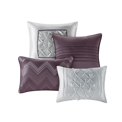 Joella 24-Piece Plum Microfiber Queen Bedding Set