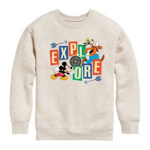Boys' - Disney - Explore Graphic Long Sleeve Fleece Sweatshirt - 1 of 4