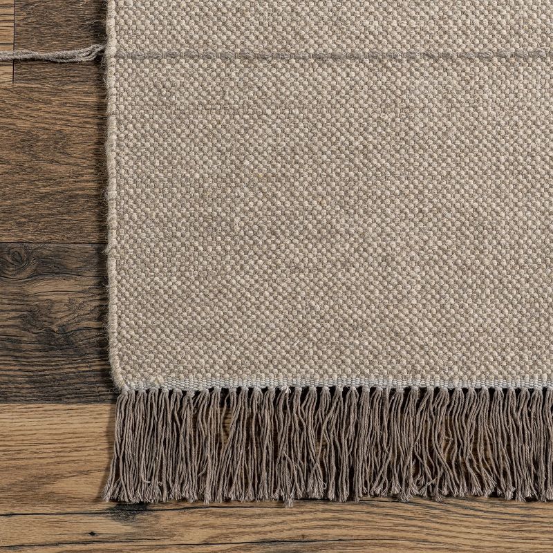 Belinda Casual Stripe Wool Tassel Area Rug, 6 of 11