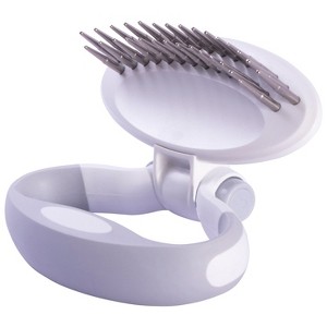 Pet Life Gyrater Swivel Travel Dual-Rowed Grooming Undercoat Pet Rake, White - 1 of 1
