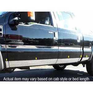 QAA is Compatible with 1999-2007 Ford F-250 & F-350 Super Duty 10 Piece Stainless Rocker Panel Trim, Lower Kit, 5.5" Width TH39321 - 1 of 1
