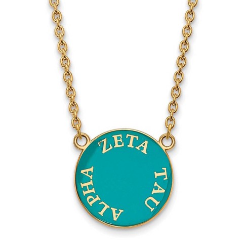 Black Bow Jewelry 14k Yellow Gold Plated Sterling Silver Zeta Tau Alpha Greek Life Necklace 18 Inch - image 1 of 4