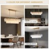 Ludomide Modern Gold Rectangular Chandelier, 2-Tier Crystal Light Fixture, 6 Lights Pendant for Dining Room, Kitchen Island, L40"x W14"x H10" - 3 of 4
