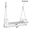Twin Size Porch Swing Bed Seating Group, Patio Swing Acacia Wood Frame With Ropes, Swings Chair Supporting Up To 400Lbs-Cuddlewood - 4 of 4