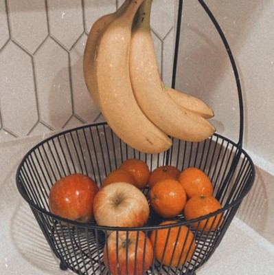 Iron Wire Fruit Basket With Banana Hanger Black - Threshold™ : Target