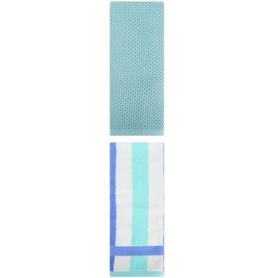 REGALWOVEN Cotton Soft Absorbent Bathroom Hand Towel for Kitchen Hotel and Spa 13" x 30"/13" x 29" 2 Pcs