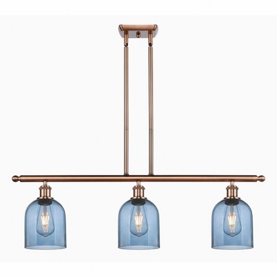 Bella - 3 Light Stem Hung Island In Industrial Style-10 Inches Tall and 36 Inches Wide