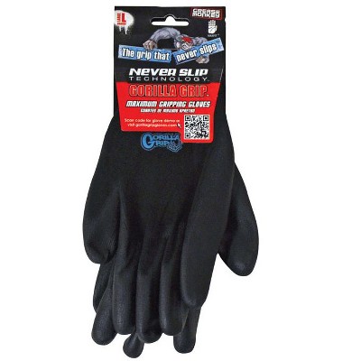 Grease Monkey Gorilla Grip Gloves Black L 1 pair