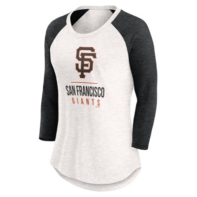 MLB San Francisco Giants Women's White 3/4 Sleeve Fashion T-Shirt