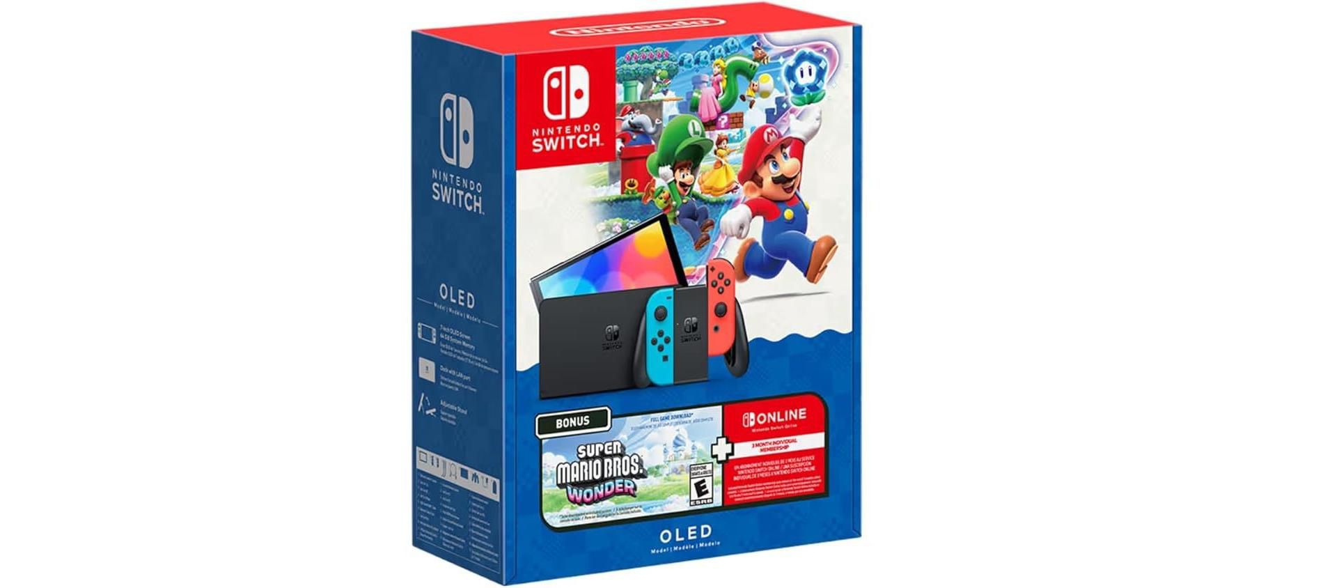 Nintendo Switch OLED Gaming Console Mario Wonder (Virtual Full Game Download) - Manufacturer Refurbished