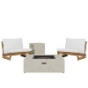 Christopher Knight Home Sherwood Outdoor Acacia Wood Club Chairs with Cushions and Square Fire Pit - 2 of 4