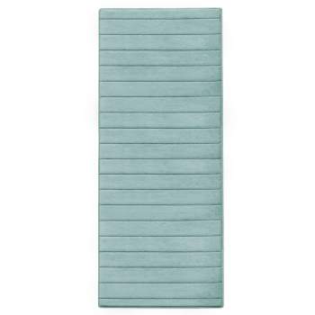 24"x58" MICRODRY Ultra Absorbent CoreTex Quilted Memory Foam Bath Mat/Runner with Skid Resistant Base Aqua