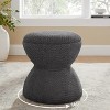 VANOMi 15.75'' Wide Upholstered Ottoman, Vanity Pouf, Shoe Changing Stool - 2 of 4