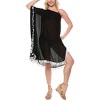HAPPY BAY Women's Summer Vacation Swimwear Swim Suit Loose Beach Wear Dress Holidaywear Short Bathing Suit Cover-up 1X-2X Black Solid - 4 of 4