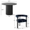 5-Piece Round Dining Table Set, Modern Pedestal Table and Upholstered Fabric Dining Chairs with Metal Legs, Kitchen Dining Set for 4-Maison Boucle - 3 of 4