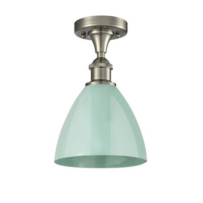 Plymouth Dome - 1 Light Semi-Flush Mount In Industrial Style-11.25 Inches Tall and 7.5 Inches Wide