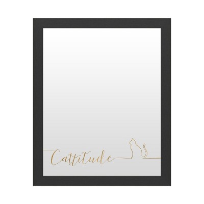 Dry Erase Marker Board with Printed Artwork - Veronique Charron 'Underlined Cats II Black' White Board
