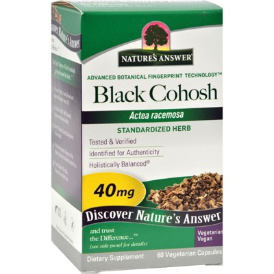 Nature's Answer Black Cohosh Root 40mg Capsule, 60 Ct