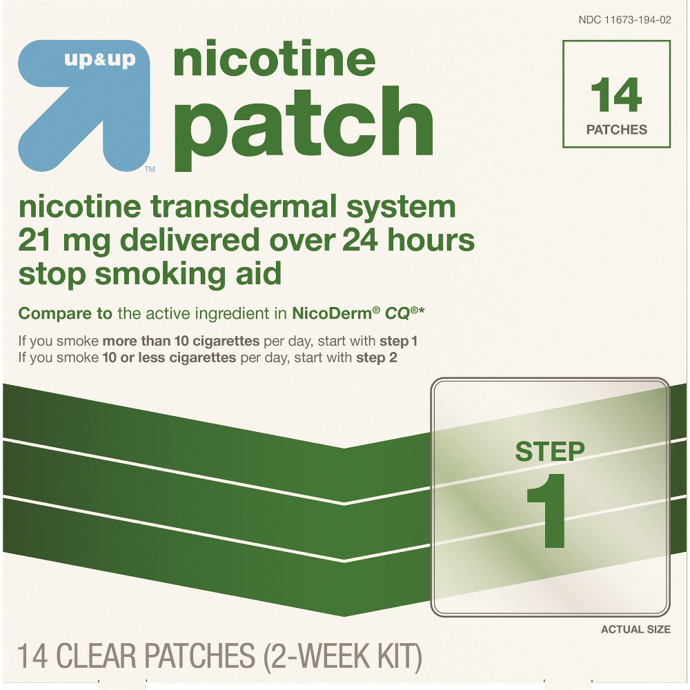 Nicotine Stop Smoking Aid Clear Patches Clear Step 1 - up & up