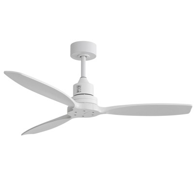 Sofucor 52" Wood Ceiling Fan No Light With Remote Control Quiet DC Motor 3 Blade Ceiling Fans for Patio Living Room Bedroom Office Indoor Outdoor