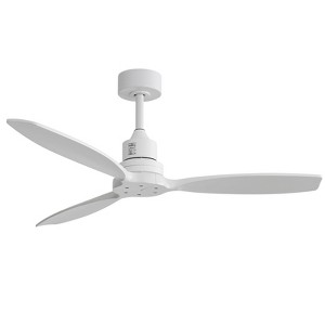 Sofucor 52" Wood Ceiling Fan No Light With Remote Control Quiet DC Motor 3 Blade Ceiling Fans for Patio Living Room Bedroom Office Indoor Outdoor - 1 of 4