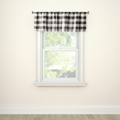 Photo 1 of 1pc Light Filtering Gingham Window Valance Gray/White - Threshold