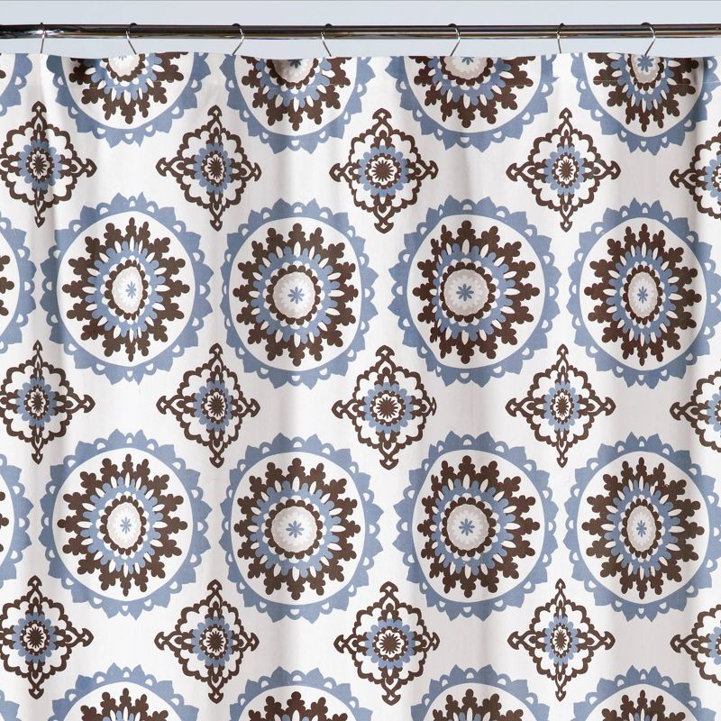 Suzette Geometric Fabric Shower Curtain Blue - Saturday Knight Ltd., 4 of 5