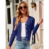 Coolmee Women's Cropped Cardigan Knit ShrugsTops V Neck Button Down Sweaters - 3 of 4