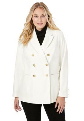 Jessica London Women's Plus Size Double Breasted Wool Blazer
