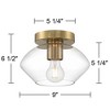 Possini Euro Design Gustin Modern Ceiling Light Semi Flush-Mount Fixture 8 3/4" Brass Clear Glass for Bedroom Kitchen Living Room - 4 of 4