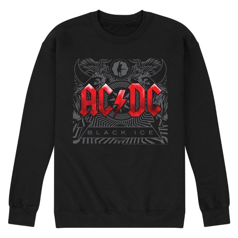 Men s Ac dc Black Ice Graphic Fleece Sweatshirt Black X large Target