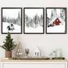 Set of 3 Farmhouse Winter Wall Art Framed Snow Forest Wall Decor Reindeer Holiday Home Decor 12x16 Black - 3 of 4