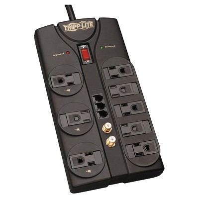 Tripp Lite Surge Protector Power Strip 120V 8 Outlet RJ11 Coax 8' Cord 2160 Joule - Receptacles: 8 x NEMA 5-15R - 2160J