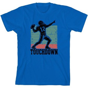 "Touchdown" Football Sports Youth Crew Neck Short Sleeve Tee - 1 of 2