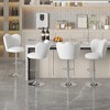VECELO Velvet Bar Stools Set of 2/4, Adjustable Barstools with Back, Armless Counter Height Stools, Swivel Bar Chairs for Pub or Kitchen Island - 3 of 4