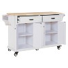 NicBex Kitchen Cart with Storage Island for Kitchen with 5 Wheels, 2 Top Drawers, Double Layered Storage Drawer, 2 Storage Cabinet - 3 of 4