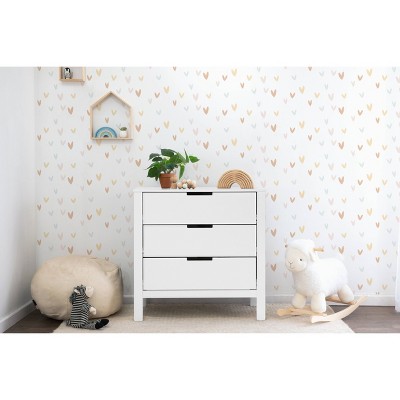 Colby Modern White 3-Drawer Nursery Dresser with Soft Close