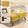 CAVINAS Mid-Century Lift-Top Storage Ottoman Bench– Solid Wood Frame with Safety Hinge, Versatile Coffee Table & Seating, Ottoman with Storage - 3 of 4