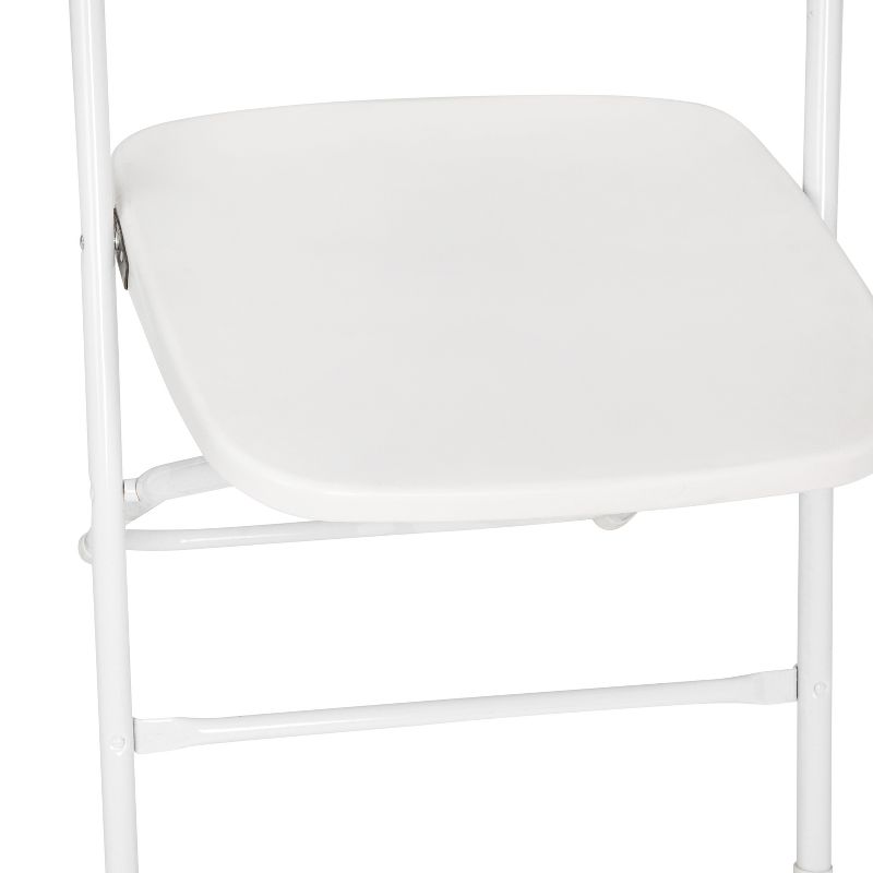 Emma and Oliver 4 Pack of All-Weather, Extra Wide Contoured Plastic Folding Chairs with Metal Frame and 650 lb. Static Weight Capacity, 5 of 18