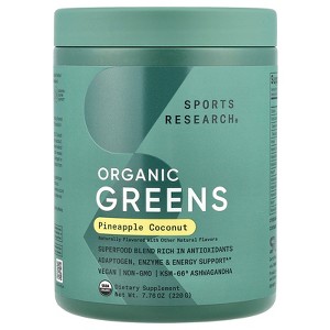 Sports Research Greens Organic, Pineapple Coconut, 7.76 oz (220 g) - 1 of 2