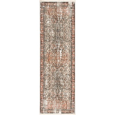 Nuloom Charvi Distressed Medallion Fringe Indoor Area Rug