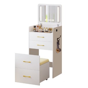 Fredees 3-in-1 Vanity Desk with Flip Top Mirror and Lights. - 1 of 4