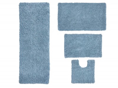 Fantasia Bath Rug Collection Cotton Shaggy Pattern Tufted Set of 4 Bath Rug Set - Home Weavers