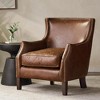 Genuine Leather Single Sofa, Top-Grain Leather Upholstered Chair with Rubber Wood Legs for Living Room, Bedroom - 2 of 4