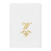 Linum Home Textiles 100% Turkish Cotton MONICA Gold Thread 2PC Embellished Washcloth Set - 2 of 3